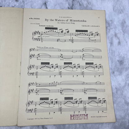 By the Waters of Minnetonka Indian Love Song Lieurance 1915 Sheet Music V38