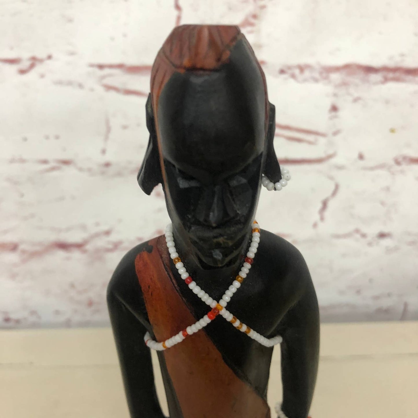 Vtg Hand Carved Wood Tribal Tiki Man African Art Statue Sculpture Black 12" TH7