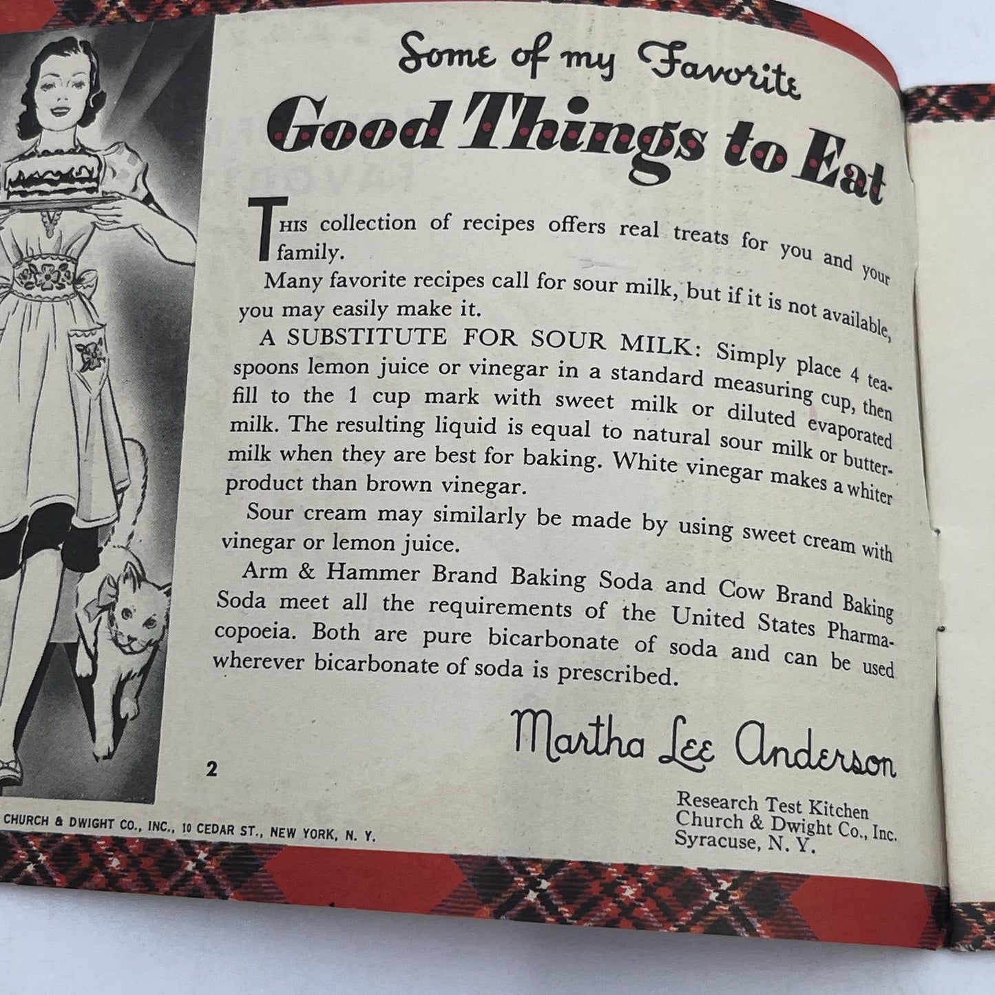 1940 Some of My Favorite Good Things To Eat by Martha Lee Anderson Cookbook TG6