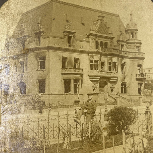 c1900 Stereoview Card Claus Spreckel's residence Van Ness Ave San Francisco SD6