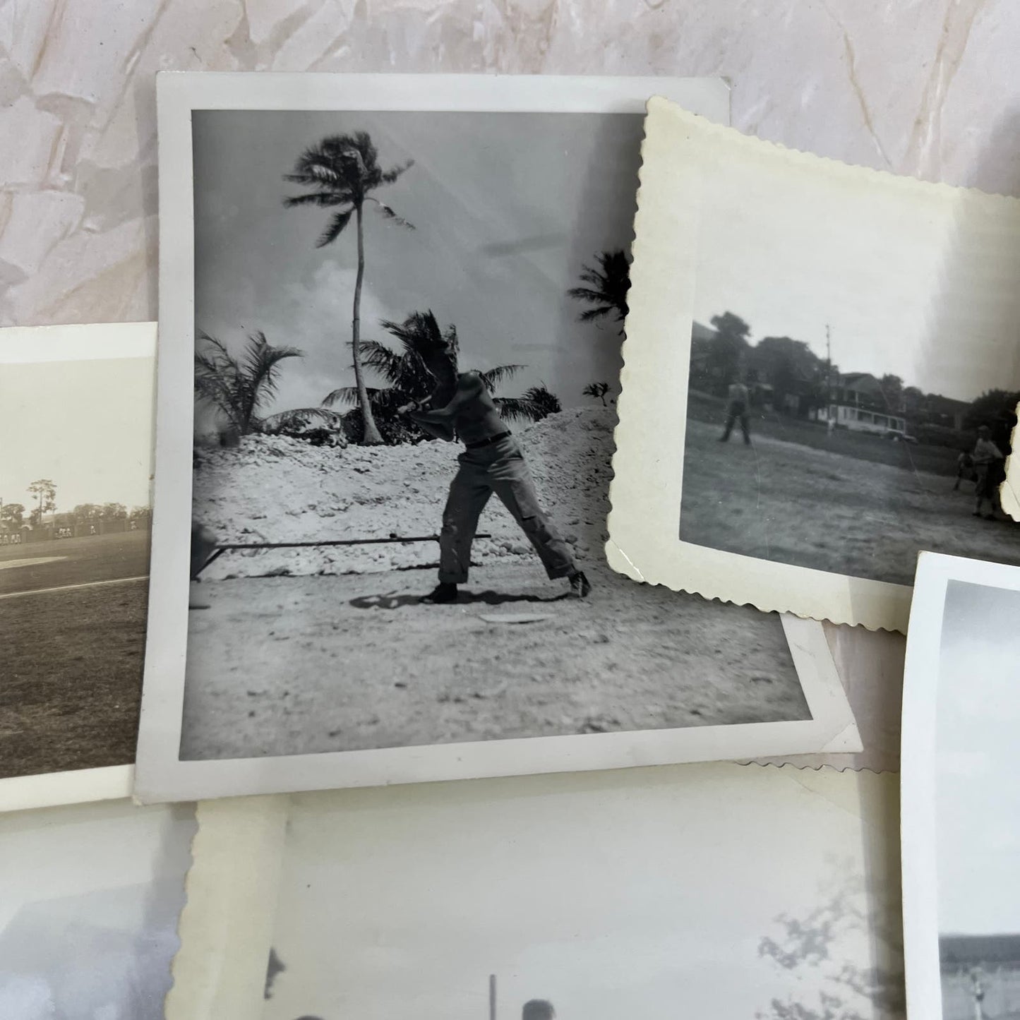 Large lot of 19 Early Original Photographs of People Playing Baseball TJ9