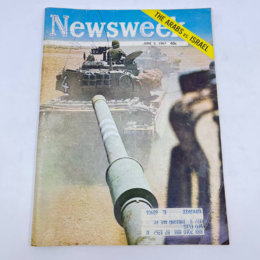 1967 June 5 Newsweek Magazine Tje Arabs Vs. Israel TE8