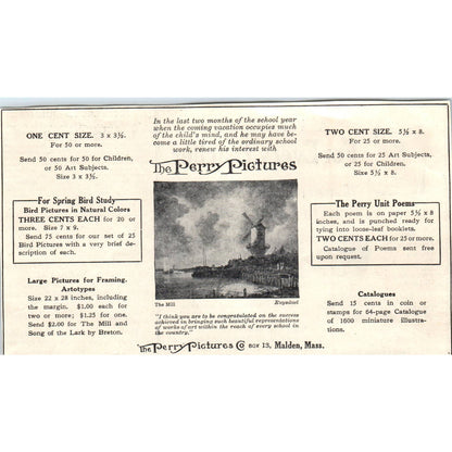 1931 The Perry Pictures Co Malden Massachusetts Advertisement ~4x7 FL5-1