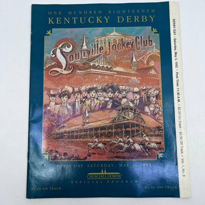 Kentucky Derby Official Program 118th Saturday May 2, 1992 Churchill Downs TH8