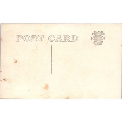 Antique RPPC Postcard Group of Men With Baseball Gloves & Bat EA3