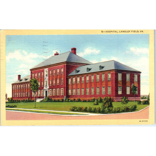 Langley Field VA Hospital 1946 Original Postcard TK1-P1