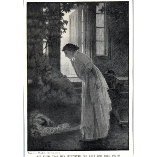 c1920 Harper's Lithograph - Elizabeth Shippen Green Substitute for Love TD8-H1