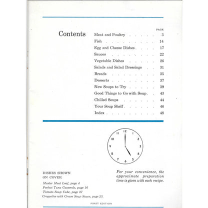 Vintage Cooking with Condensed Soups by Anne Marshall (Pamphlet) 1st Edition TJ7