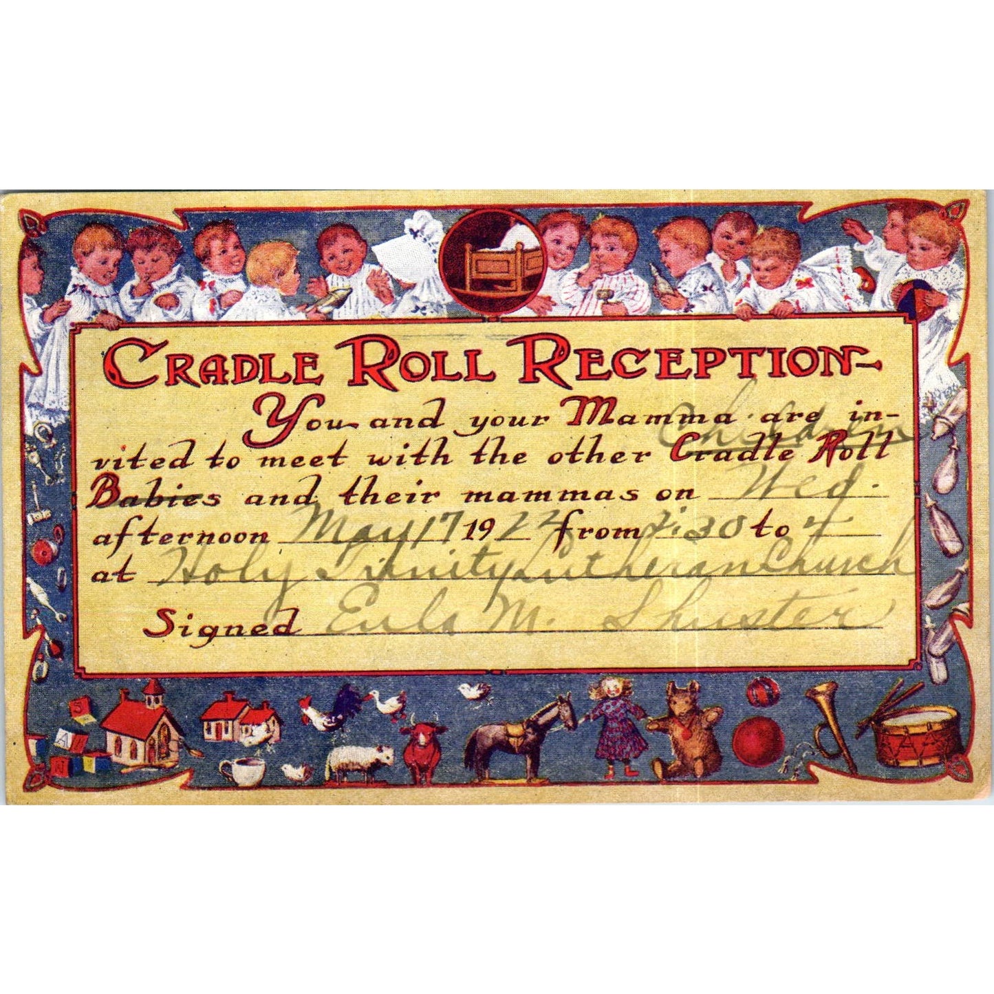 Cradle Roll Reception Greensburg PA 1923 Original Postcard TK1-P12