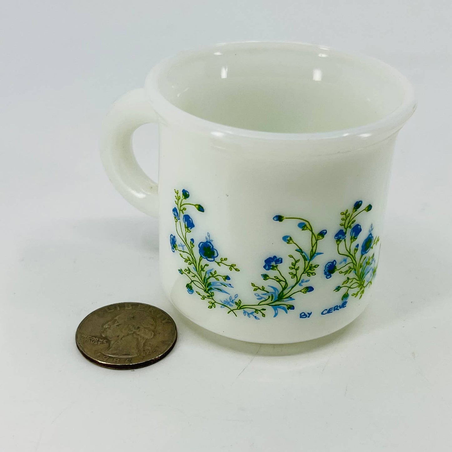 Vintage Milk Glass Cuban Style Coffee Shot Espresso Cup Mug by Cerve Italy TE1