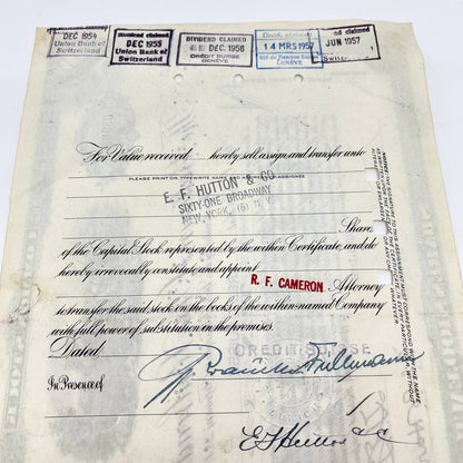 1954 BALTIMORE & OHIO RAILROAD  B&O RR Company ORIGINAL Stock Certificate FL3