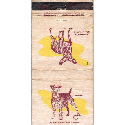 Chihuahua & Terrier Dog Collectible Advertising Matchbook Cover MM9-7
