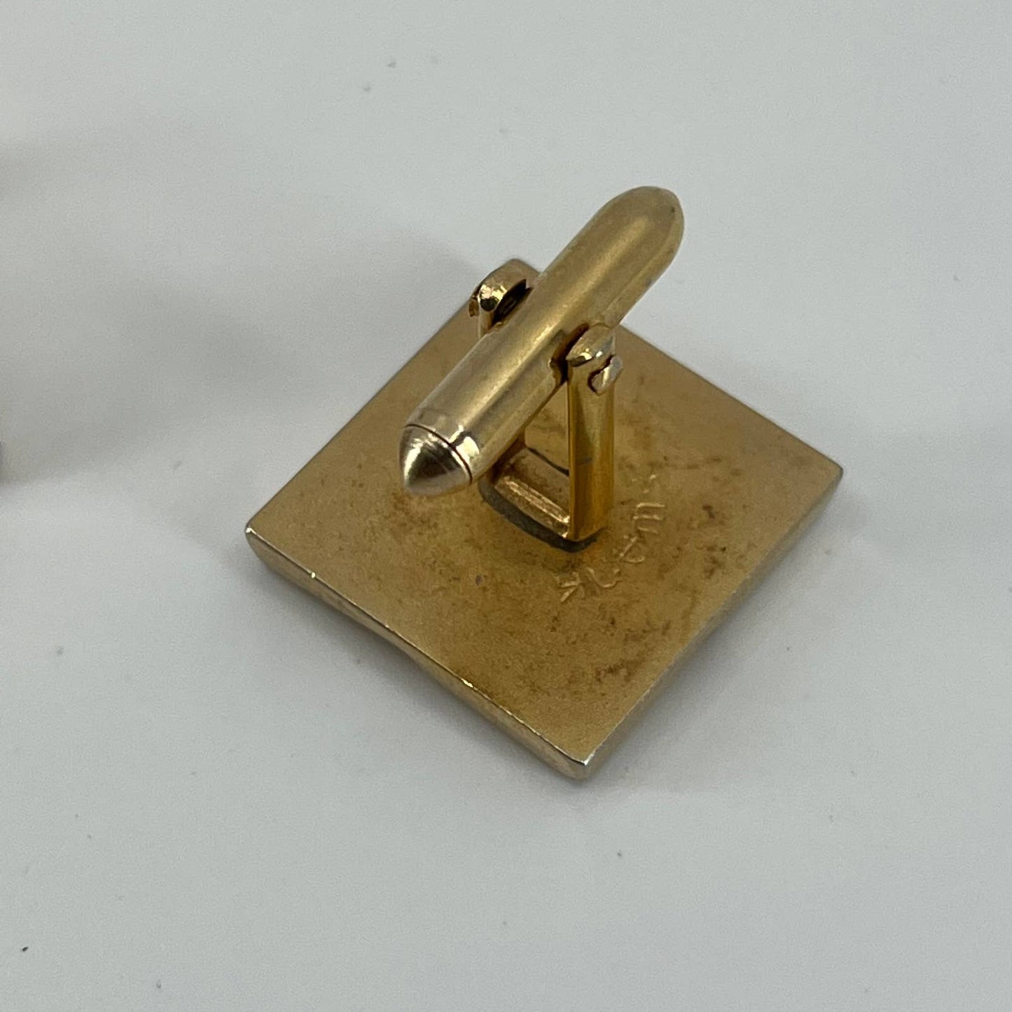 Vintage 1950s MCM MOD SWANK Cufflinks Cubist Gold Tone SE1