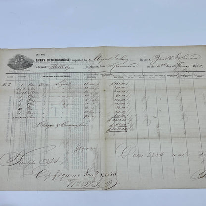 1850 Port of Philadelphia Bill of Lading from Havana Cuba for Cigars AC2