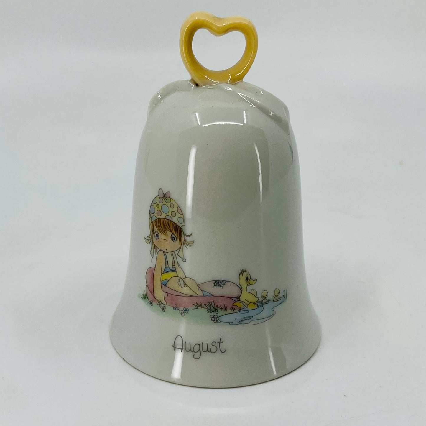 1988 VINTAGE PRECIOUS MOMENTS "AUGUST" BELL SAMUEL J. BUTCHER  4.5” TD2