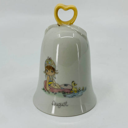 1988 VINTAGE PRECIOUS MOMENTS "AUGUST" BELL SAMUEL J. BUTCHER  4.5” TD2