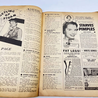 August 1954 Song Hits Magazine Lou Monte Cover Patti Page Vera Lynn TF3