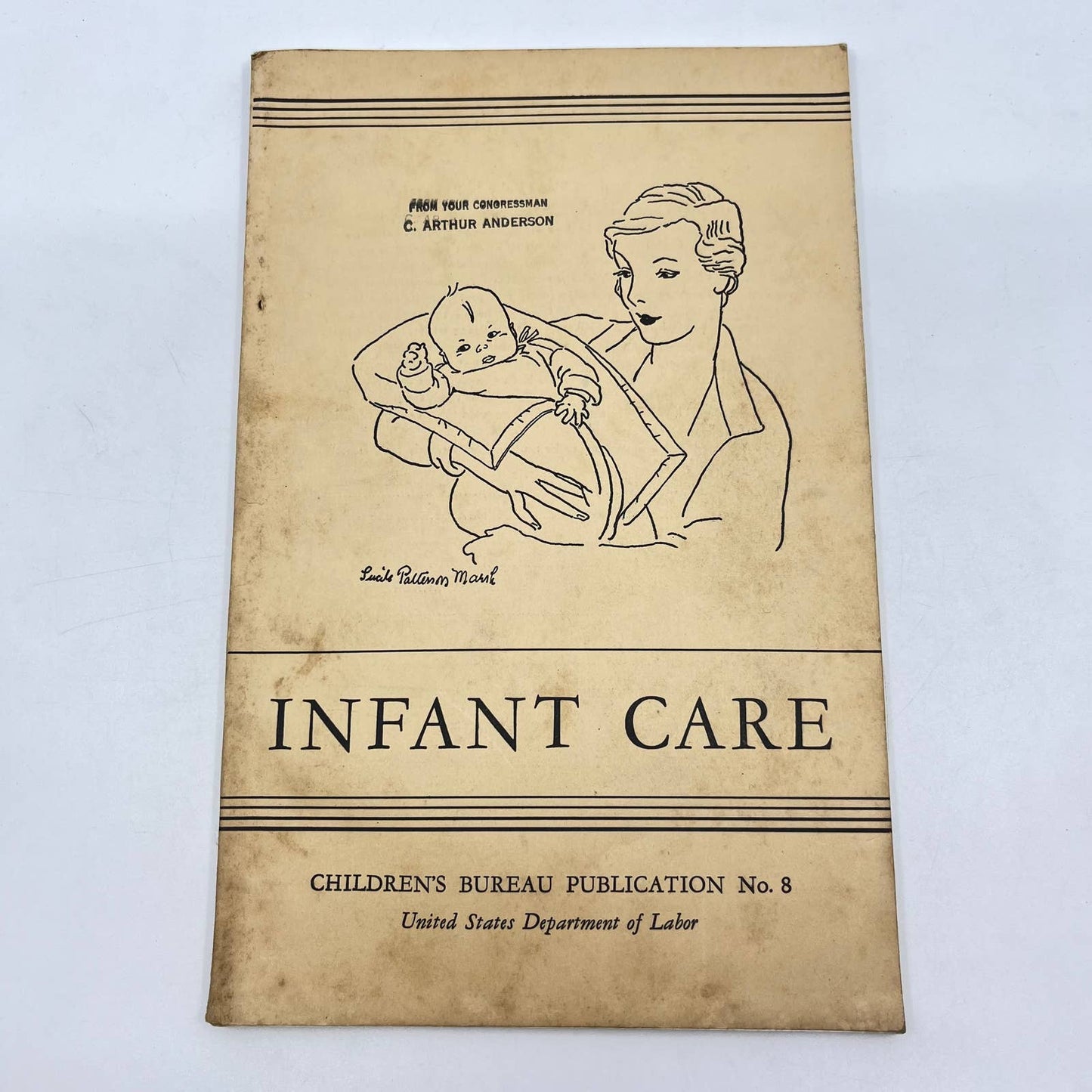 1938 Infant Care Booklet US Department of Labor TF7