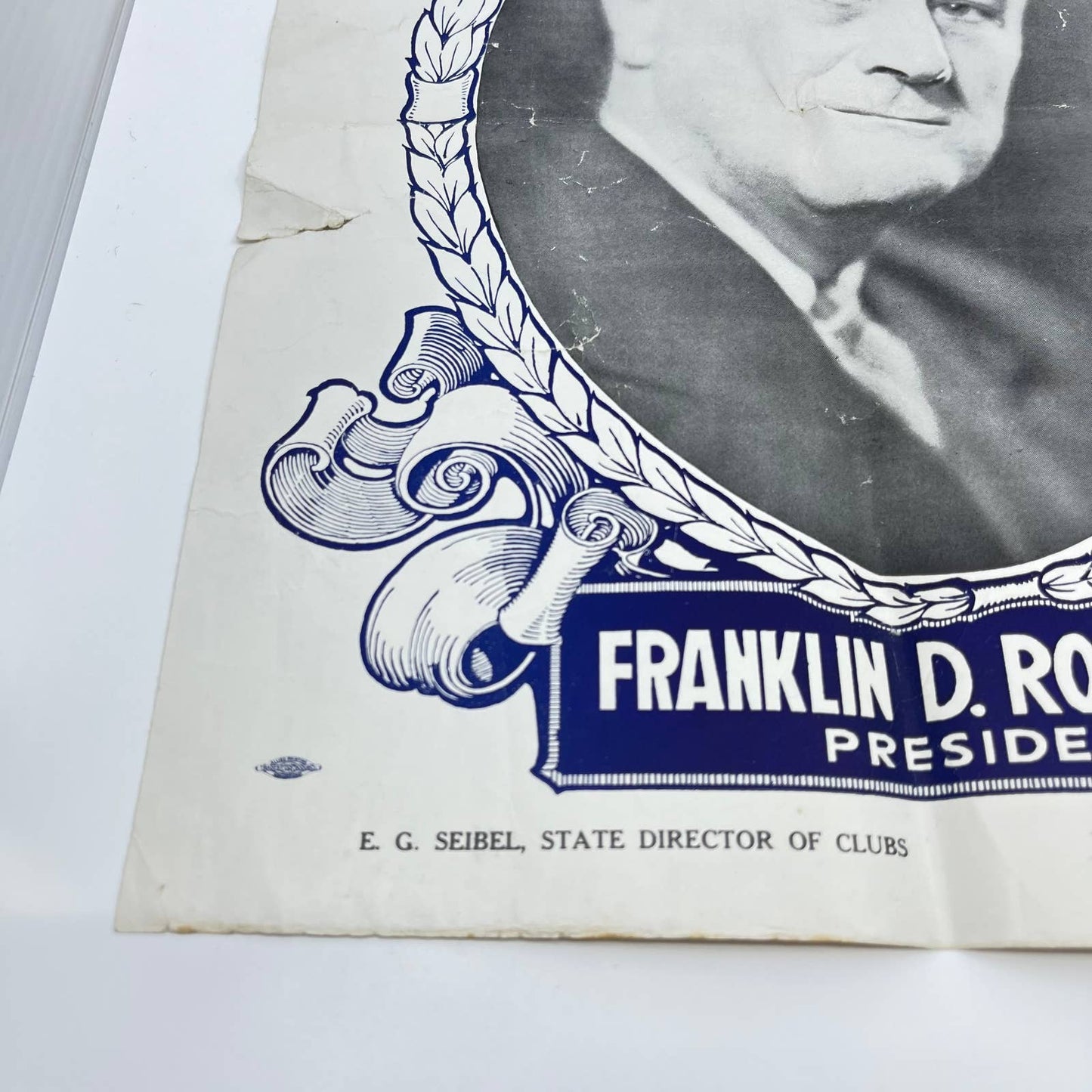 1930s ROOSEVELT DAVEY CLUB OF OHIO POSTER Political Presidential Election TE3