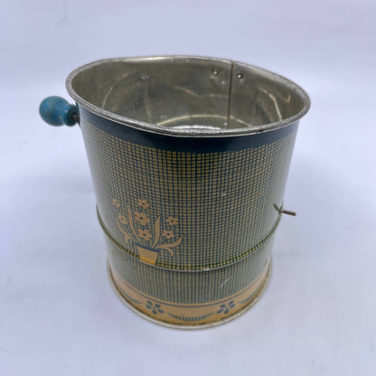 1920’s Tin Litho Daisies Metal Flower Sifter Hand Crank TC3