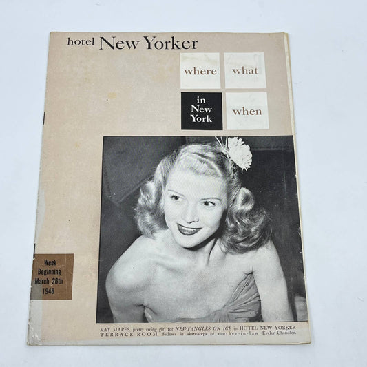 1948 Hotel New Yorker Tourist Guide Booklet Where What When Kay Mapes TF9