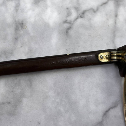 1950s Shuron Ronsir Brown 12k Gold Filled Eyeglasses TE3
