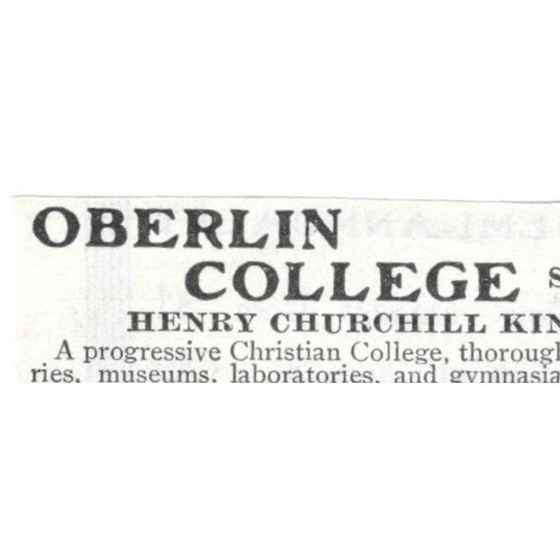 Oberlin College Henry Churchill King George M Jones Ohio - 1903 Original Ad TJ8-7-3