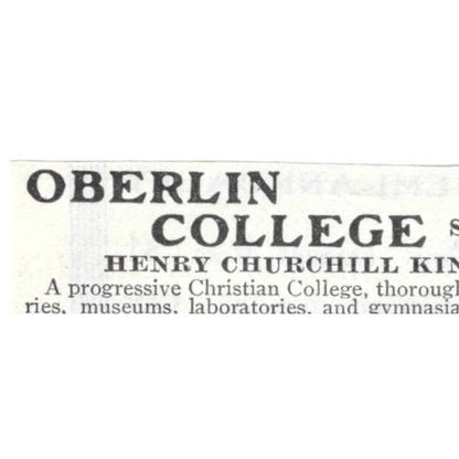 Oberlin College Henry Churchill King George M Jones Ohio - 1903 Original Ad TJ8-7-3