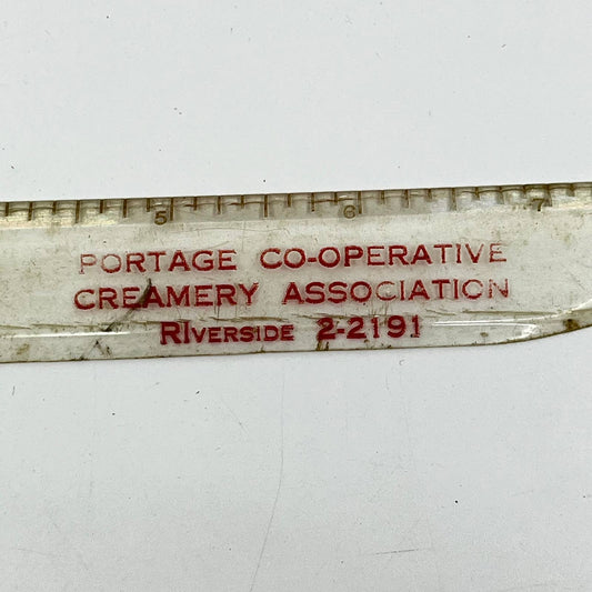 Vintage Advertising Ruler Portage Co-op Creamery Association Riverside WI SD4