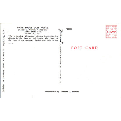 Game Lodge Doll House Mabel D. Gurney Collection Custer SD Original Postcard PB7