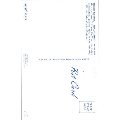 Dewees Cochran NIADA Artist Bride & Groom Dolls Original Postcard PB9