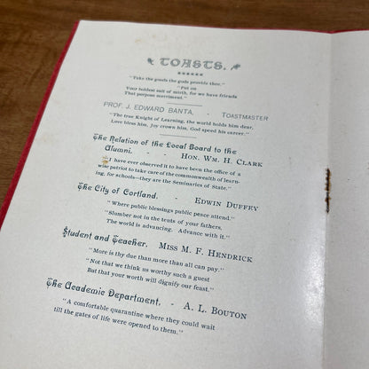 1900 End of Century Reunion Program Normal & Training School Cortland NY H4-3