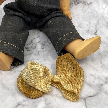 1950s Mickey Effanbee 9" Vinyl Doll ALL AMERICAN BOY Farmer Denim Overalls TI7