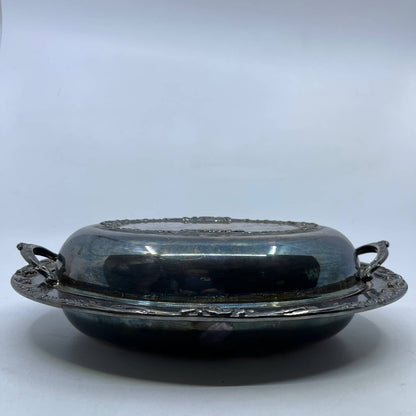 Wallace 1137 Georgian Silverplate Oval Serving Dish With Lid 1137 TH9