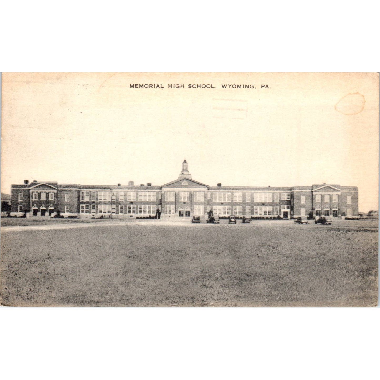 Vintage Postcard Memorial High School Wyoming PA TD9-P1