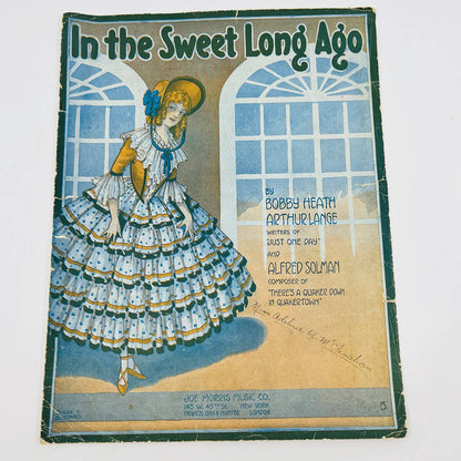 1916 Sheet Music In the Sweet Long Ago Bobby Heath Arthur Lange M1