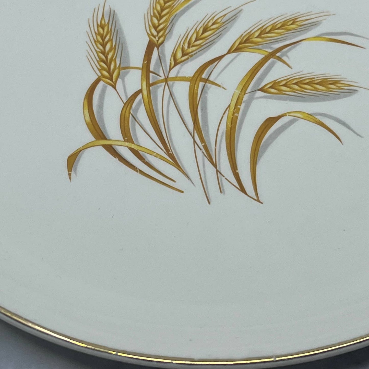 Vtg Cunningham & Pickett China Dinner Plate 9" Golden Wheat 22k Gold Trim TI8