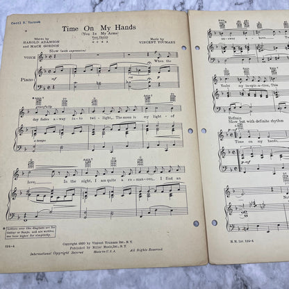 TIME ON MY HANDS (You in my Arms) 1930 Sheet Music Vincent Youmans V39-4