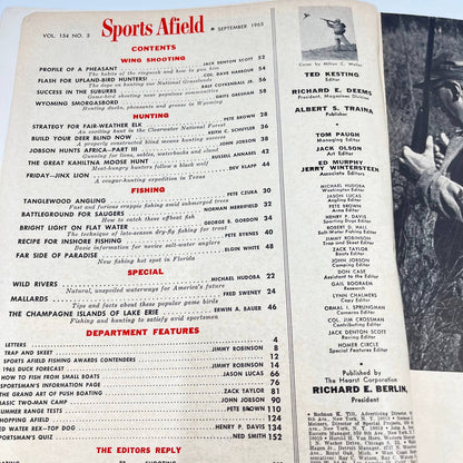 1965 Sept Sports Afield Magazine Wing Shooting Woodcock Grouse Pheasant TE8