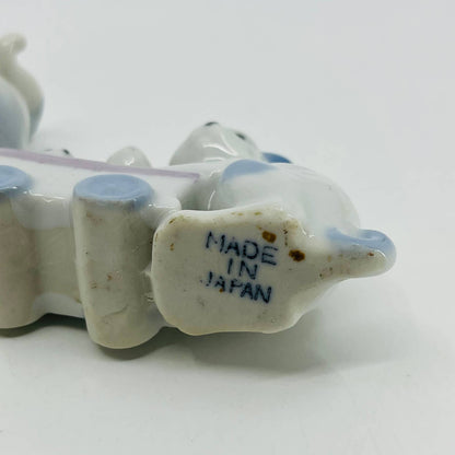 VTG Set of 3 Hand Painted Blue & White Porcelain Cat Figurines 2.5" Japan TC2