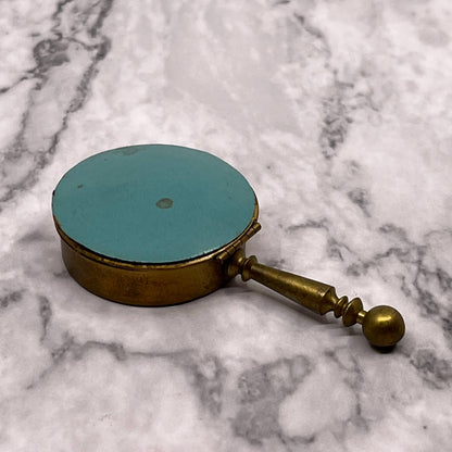 Vintage Brass Tone Silent Butler Ashtray Crumb Catcher Hinged Lid 3 X 1.5” SA2