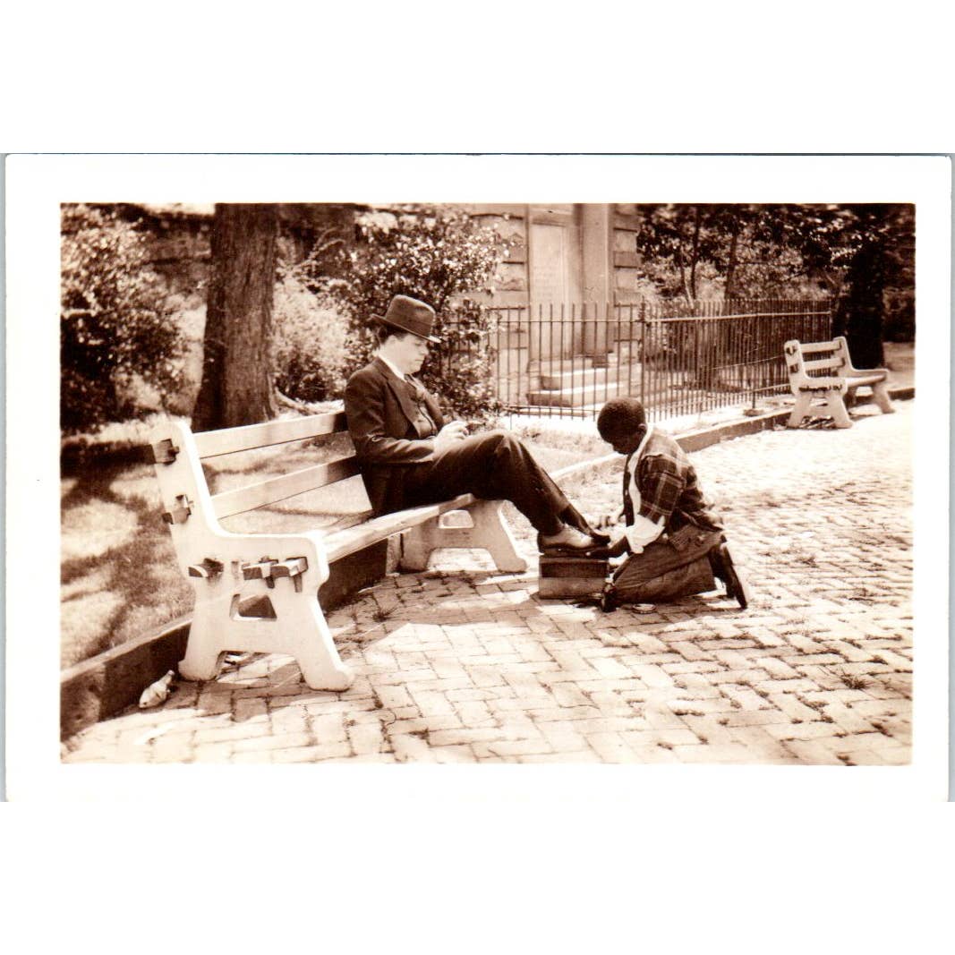 1934 Photo African American Shoe Shine Boy Charleston SC 2.5x3.5 TJ9-PG7