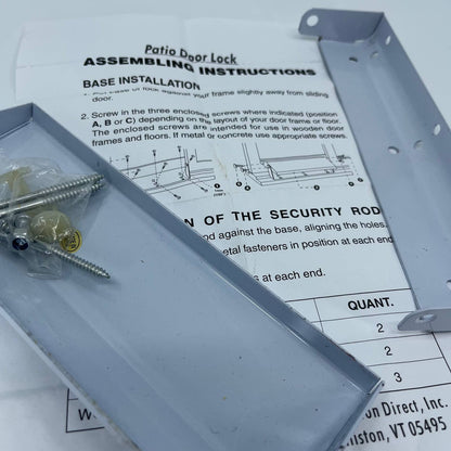 Universal Patio Door Lock New in Box White Metal With Instructions TB4