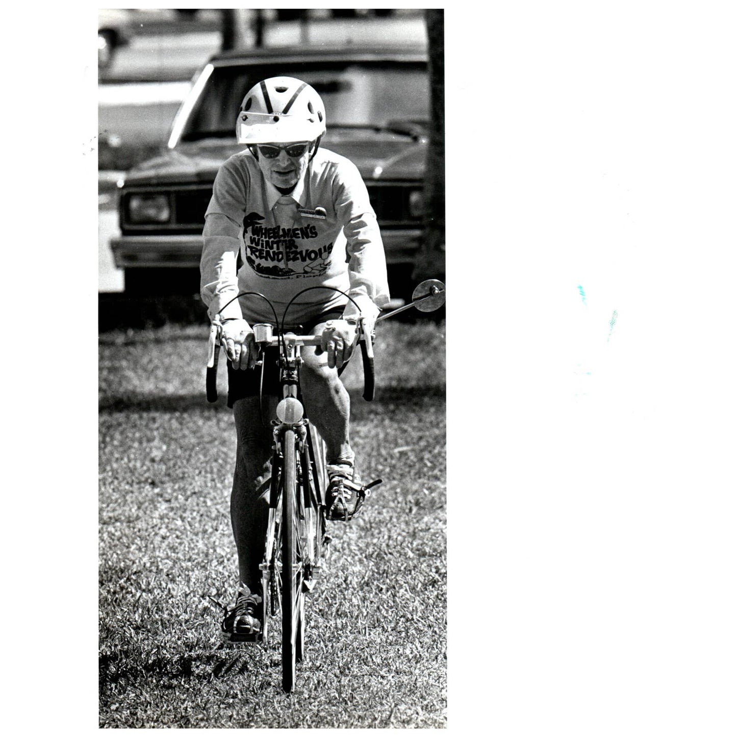 1982 Press Photo Marian Ruehle Oldest Biker in Homestead Bike Club 8x10" AD3