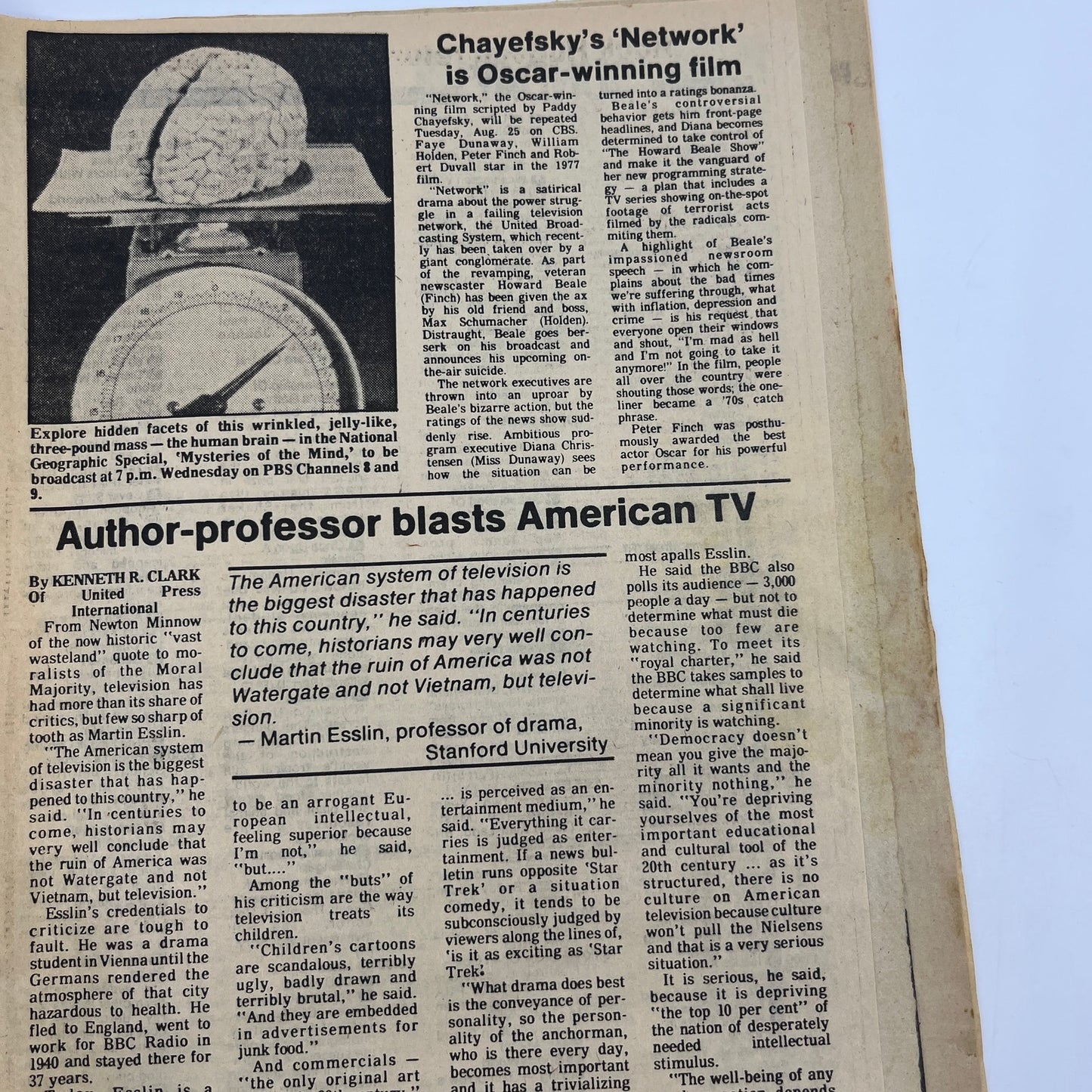 1981 Aug 23 Bellville IL News-Democrat TV Listings Mysteries of the Mind L4-1