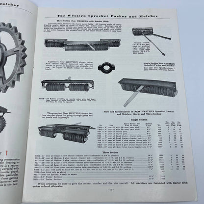 1962 Western Packer & Mulcher Advertising Booklet Bear Cat Forage Harvester TH7