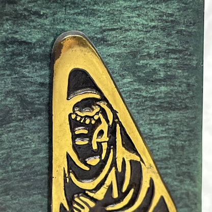 Dayagi Israel Green Burnished Enamel Brass Bookends Jesus Mary & Joseph TK1