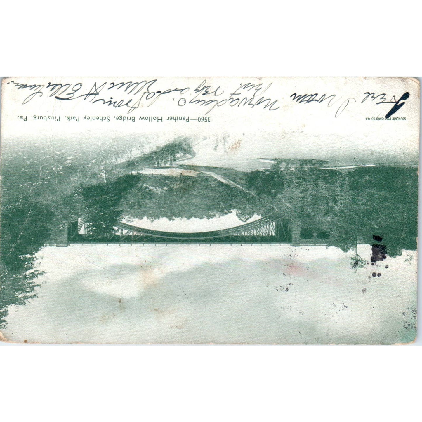 Panther Hollow Bridge Schenley Park Pittsburgh PA 1906 Original Postcard TK1-P1