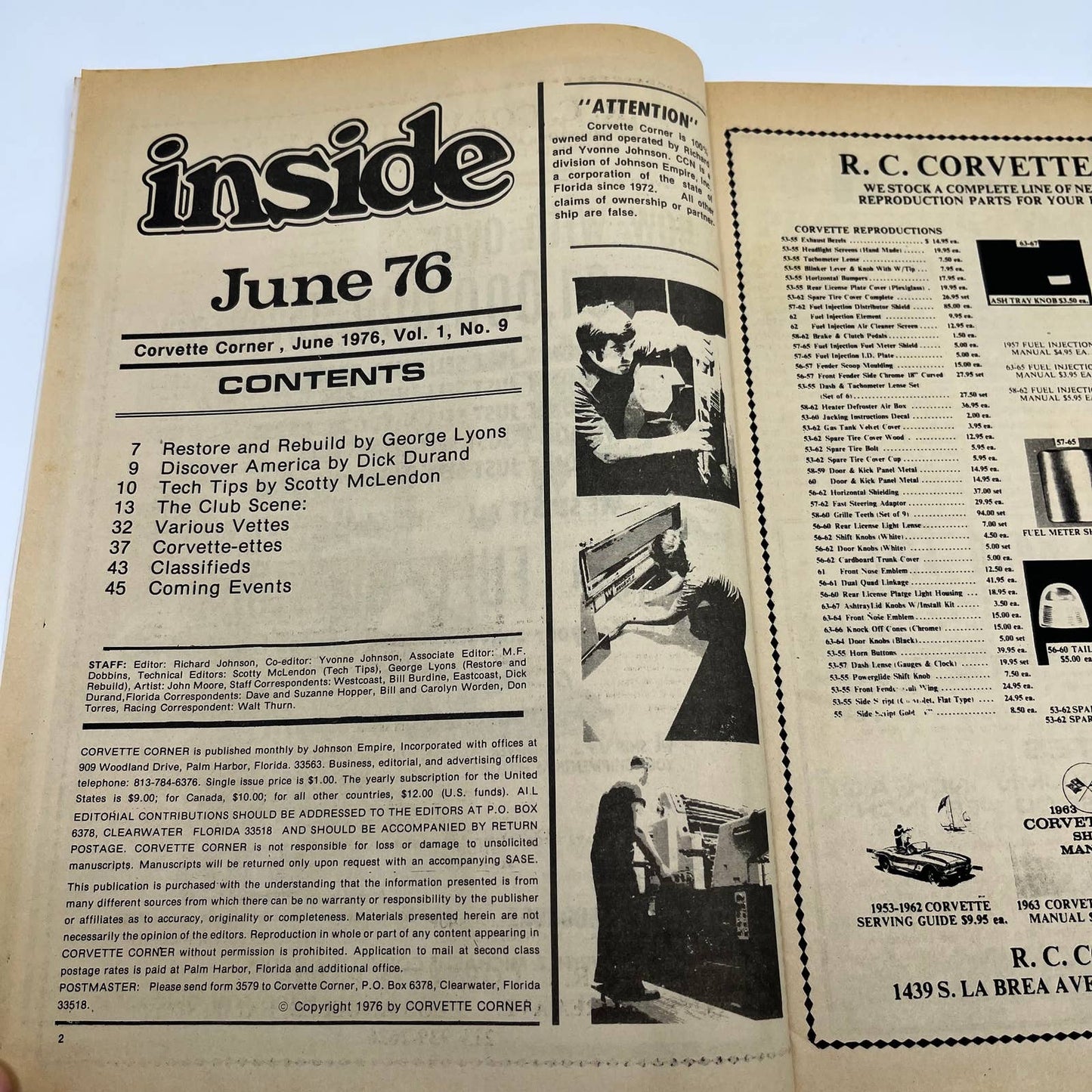 1976 Jun - Corvette Corner Magazine Restore and Rebuild TG1