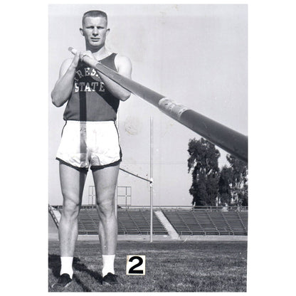 1956 Original Press Photo Track Pole Vault Art Pederson Fresno State ~6x8" AD2